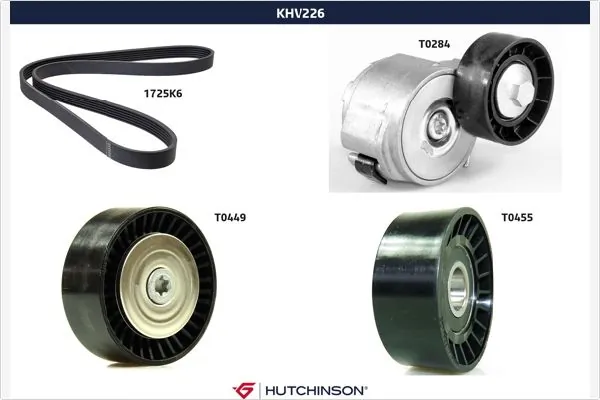 HUTCHINSON hosszbordás szíj készlet - KHV 226 - TothCarparts