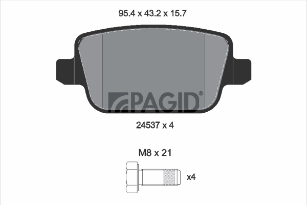PAGID fékbetétkészlet, tárcsafék - T1696N - TothCarparts