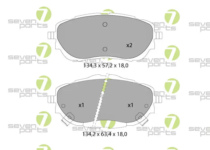 7 SEVEN PARTS fékbetétkészlet, tárcsafék - SVP27740 - TothCarparts