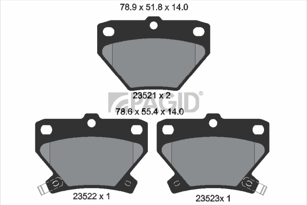 PAGID fékbetétkészlet, tárcsafék - T3117N - TothCarparts