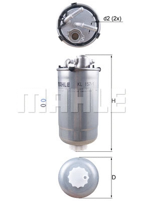 MAHLE Üzemanyagszűrő - KL 157/1D - TothCarparts