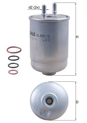 MAHLE Üzemanyagszűrő - KL 485/16D - TothCarparts