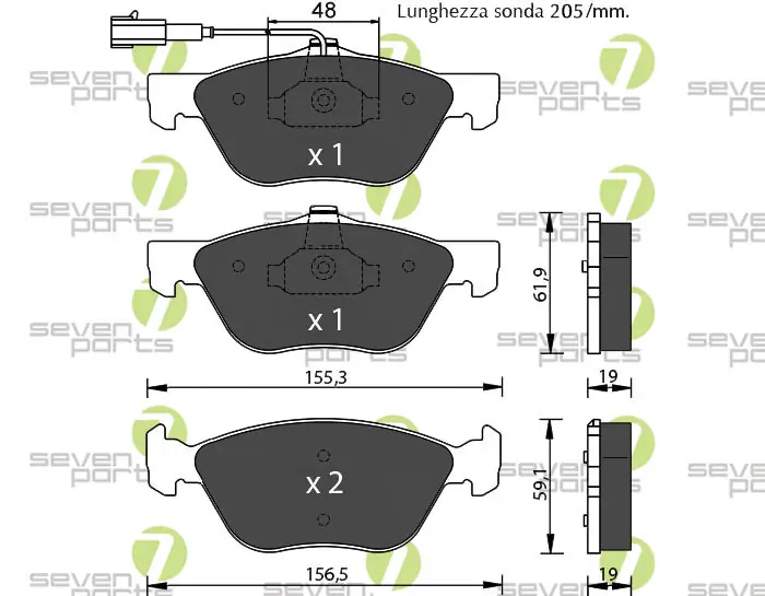 7 SEVEN PARTS fékbetétkészlet, tárcsafék - SVP17543 - TothCarparts