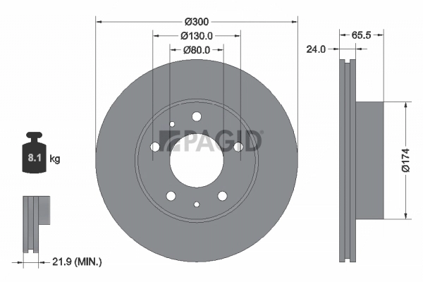PAGID féktárcsa - 54167NC - TothCarparts
