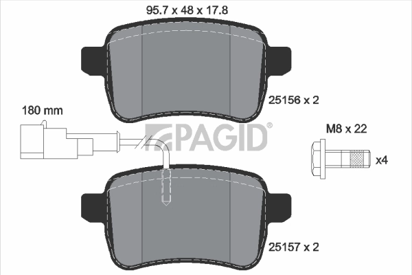 PAGID fékbetétkészlet, tárcsafék - T2011N - TothCarparts