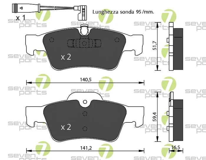 7 SEVEN PARTS fékbetétkészlet, tárcsafék - SVP29120 - TothCarparts