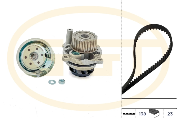 GGT Vízpumpa + fogasszíj készlet - KPA20050 - TothCarparts
