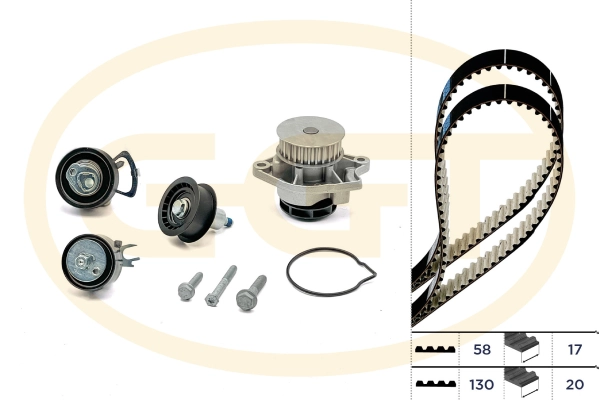 GGT Vízpumpa + fogasszíj készlet - KPA20080 - TothCarparts