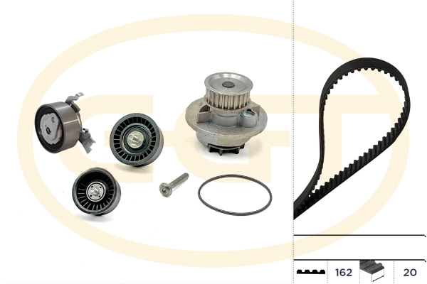 GGT Vízpumpa + fogasszíj készlet - KPA20081 - TothCarparts