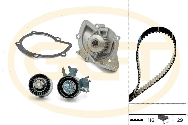 GGT Vízpumpa + fogasszíj készlet - KPA20106 - TothCarparts