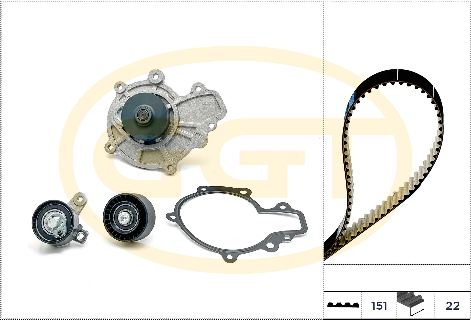 GGT Vízpumpa + fogasszíj készlet - KPA20170 - TothCarparts