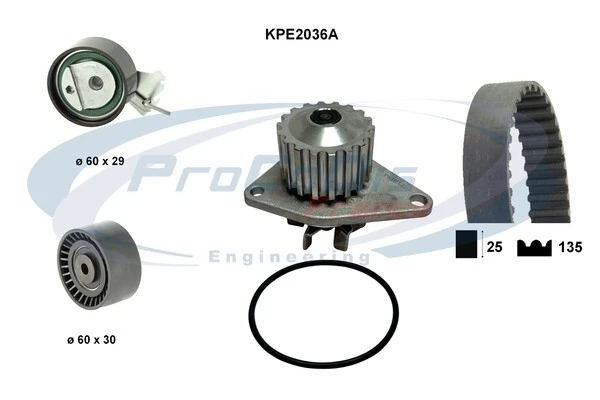 PROCODIS FRANCE Vízpumpa + fogasszíj készlet - KPE2036A - TothCarparts