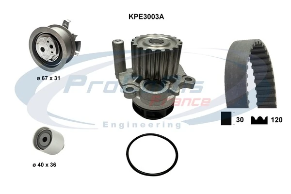 PROCODIS FRANCE Vízpumpa + fogasszíj készlet - KPE3003A - TothCarparts