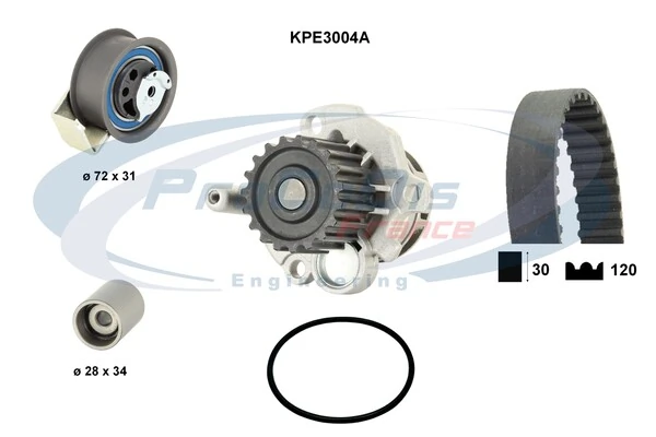 PROCODIS FRANCE Vízpumpa + fogasszíj készlet - KPE3004A - TothCarparts