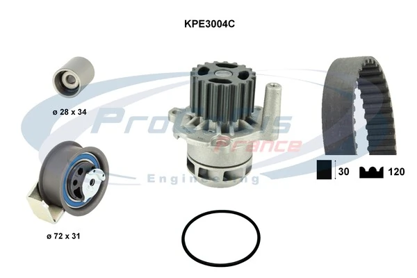 PROCODIS FRANCE Vízpumpa + fogasszíj készlet - KPE3004C - TothCarparts
