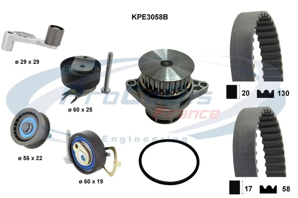 PROCODIS FRANCE Vízpumpa + fogasszíj készlet - KPE3058B - TothCarparts