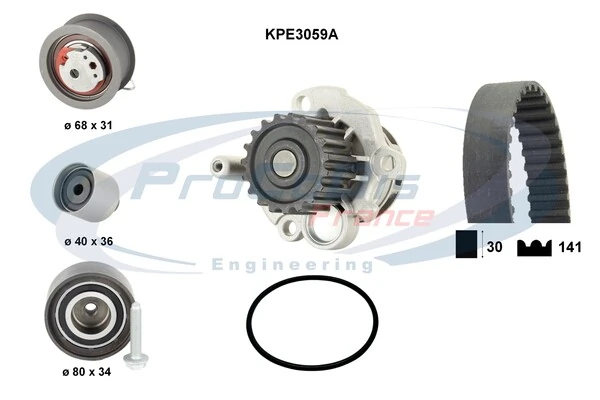 PROCODIS FRANCE Vízpumpa + fogasszíj készlet - KPE3059A - TothCarparts