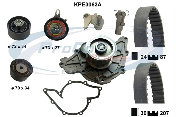 PROCODIS FRANCE Vízpumpa + fogasszíj készlet - KPE3063A - TothCarparts