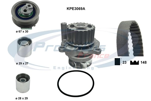 PROCODIS FRANCE Vízpumpa + fogasszíj készlet - KPE3069A - TothCarparts