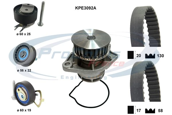 PROCODIS FRANCE Vízpumpa + fogasszíj készlet - KPE3092A - TothCarparts