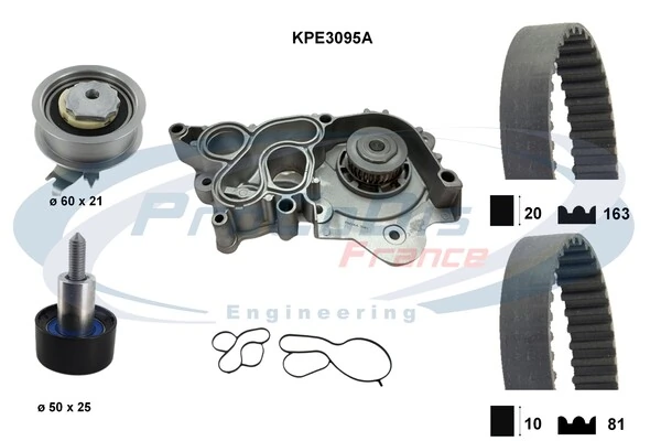 PROCODIS FRANCE Vízpumpa + fogasszíj készlet - KPE3095A - TothCarparts