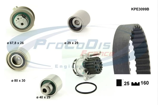 PROCODIS FRANCE Vízpumpa + fogasszíj készlet - KPE3099B - TothCarparts