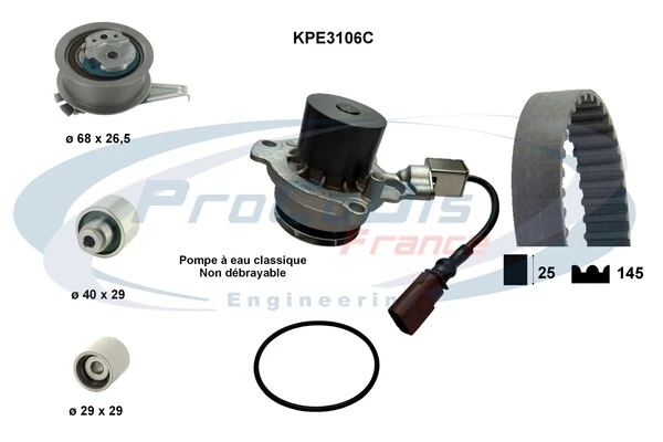PROCODIS FRANCE Vízpumpa + fogasszíj készlet - KPE3106C - TothCarparts