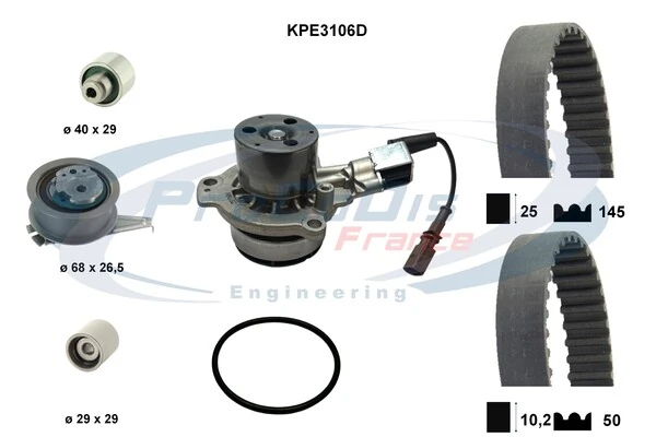 PROCODIS FRANCE Vízpumpa + fogasszíj készlet - KPE3106D - TothCarparts