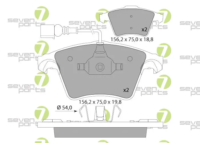 7 SEVEN PARTS fékbetétkészlet, tárcsafék - SVP22814 - TothCarparts