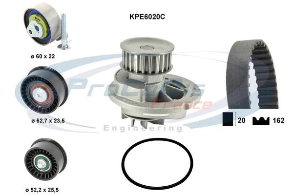 PROCODIS FRANCE Vízpumpa + fogasszíj készlet - KPE6020C - TothCarparts