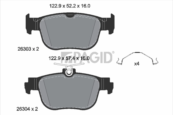 PAGID fékbetétkészlet, tárcsafék - T2904N - TothCarparts