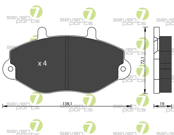 7 SEVEN PARTS fékbetétkészlet, tárcsafék - SVP14990 - TothCarparts