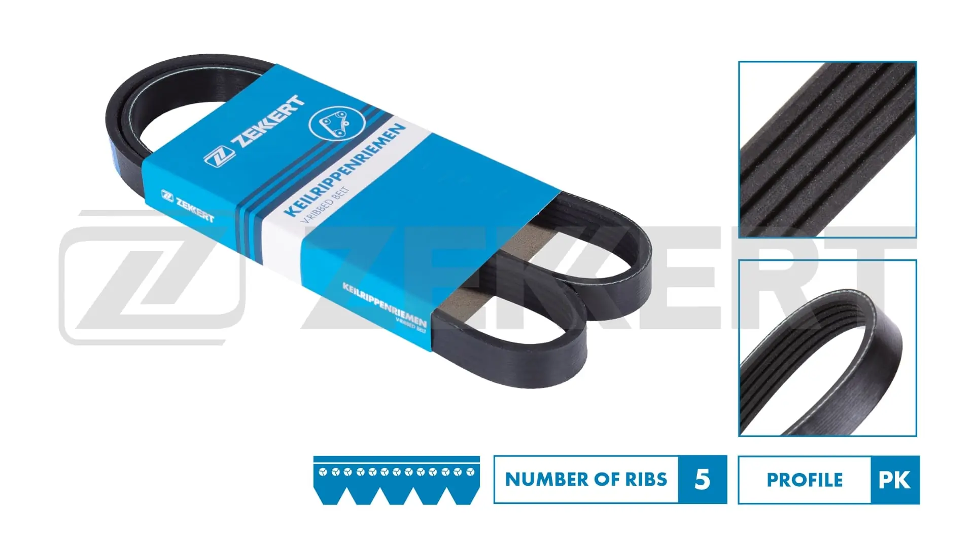 ZEKKERT hosszbordás szíj - KR-5PK1210 - TothCarparts
