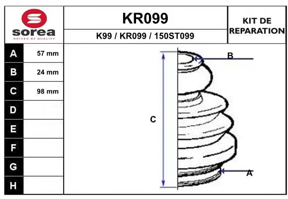 EAI gumiharangkészlet, hajtótengely - KR099 - TothCarparts