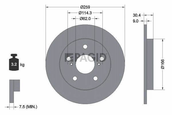 PAGID féktárcsa - 54641NC - TothCarparts