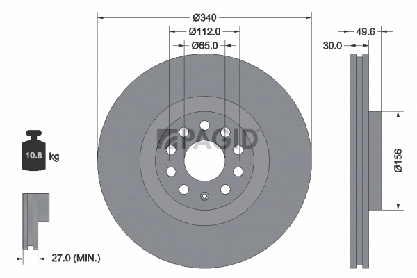 PAGID féktárcsa - 55298NHC - TothCarparts