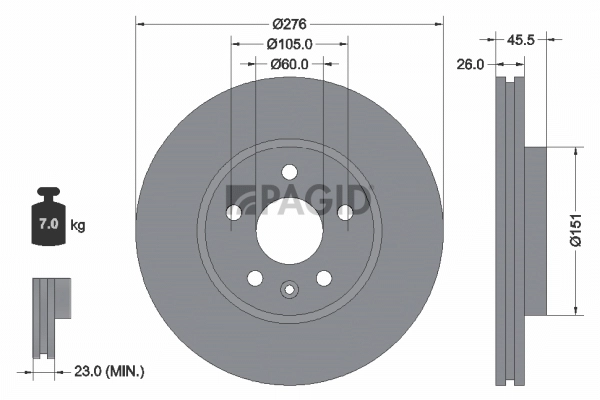 PAGID féktárcsa - 54989NC - TothCarparts
