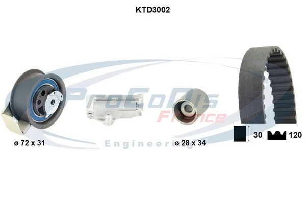 PROCODIS FRANCE Fogasszíjkészlet - KTD3002 - TothCarparts