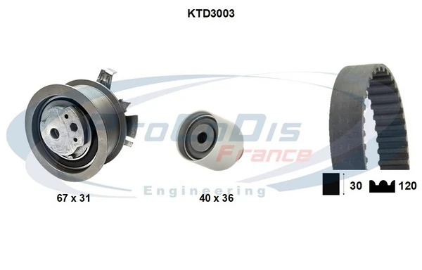 PROCODIS FRANCE Fogasszíjkészlet - KTD3003 - TothCarparts