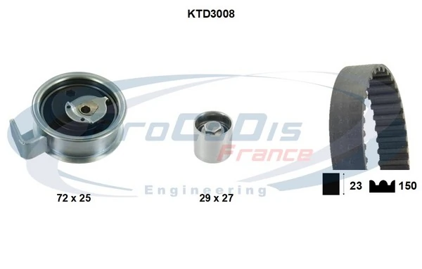 PROCODIS FRANCE Fogasszíjkészlet - KTD3008 - TothCarparts