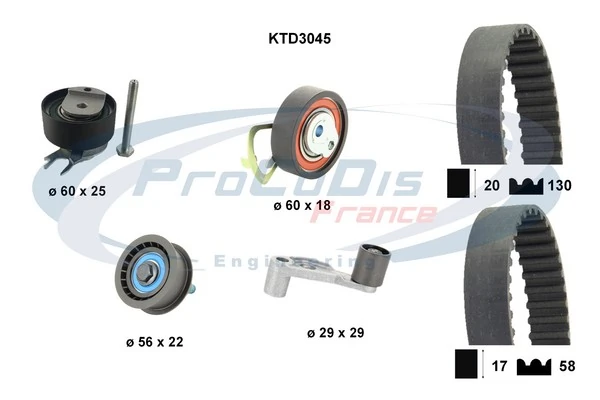 PROCODIS FRANCE Fogasszíjkészlet - KTD3045 - TothCarparts
