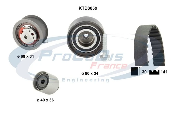 PROCODIS FRANCE Fogasszíjkészlet - KTD3059 - TothCarparts