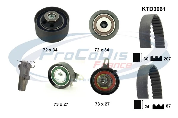 PROCODIS FRANCE Fogasszíjkészlet - KTD3061 - TothCarparts