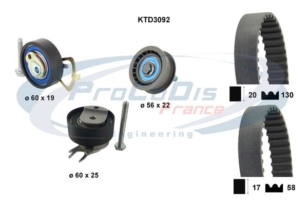 PROCODIS FRANCE Fogasszíjkészlet - KTD3092 - TothCarparts