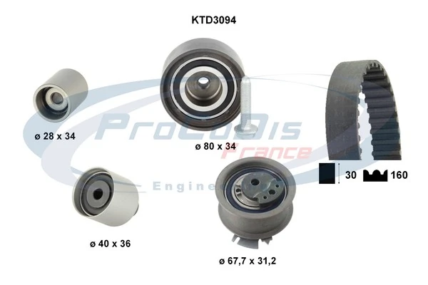 PROCODIS FRANCE Fogasszíjkészlet - KTD3094 - TothCarparts