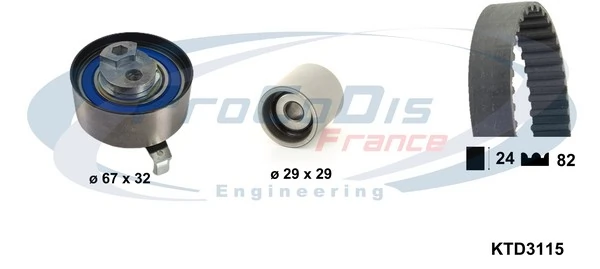 PROCODIS FRANCE Fogasszíjkészlet - KTD3115 - TothCarparts