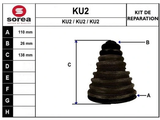 STARTCAR gumiharangkészlet, hajtótengely - KU2 - TothCarparts