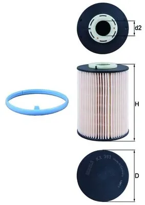 MAHLE Üzemanyagszűrő - KX 393D - TothCarparts