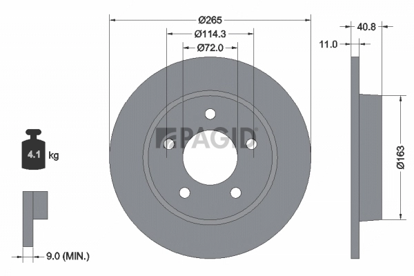 PAGID féktárcsa - 54305N - TothCarparts