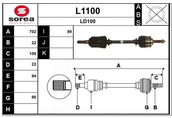 SNRA hajtótengely - L1100 - TothCarparts